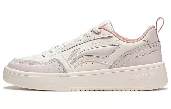 Кроссовки LINING Acer Truncatum Skateboarding Shoes Women's Low-top White/Pink, розовый