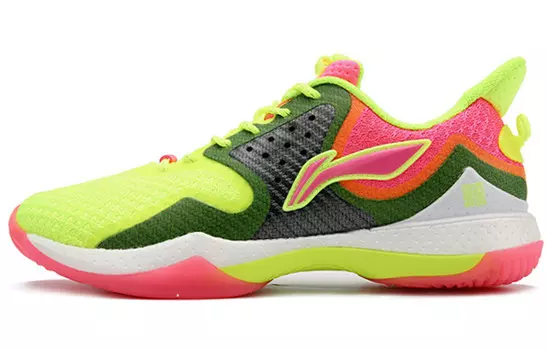 Кроссовки LINING Battle Halberd Badminton Shoes Men Low-top Pink/green/yellow