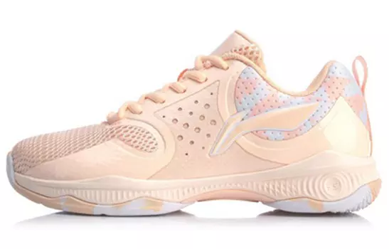 Кроссовки LINING Battle Halberd Badminton Shoes Women's Low-top Fluorescent Orange Powder/white