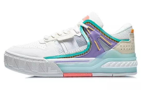 Кроссовки LINING Dawn Light Skateboard Shoes Women's Low-Top Snow White/Light Lotus Purple