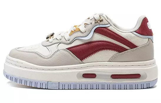 Кроссовки LINING Future C1 Skateboarding Shoes Women's Low-top Gray/Red, белый