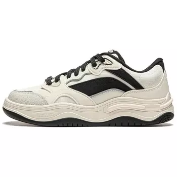 Кроссовки LINING Future Flow Skateboarding Shoes Women's Low-top Off-white/dark Night Black, белый