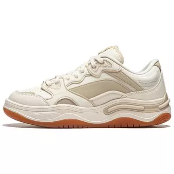 Кроссовки LINING Future Flow Skateboarding Shoes Women's Low-top Off-white/light Milky Brown, коричневый