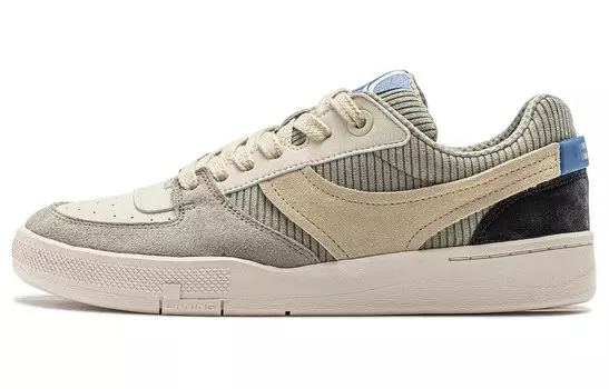 Кроссовки LINING Glory 92s Skateboarding Shoes Men Low-top Grass / Almond Khaki / Custard Grey, серый