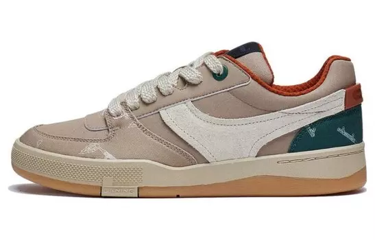 Кроссовки LINING Glory 92s Skateboarding Shoes Men Low-top Lightly Glazed Brown, коричневый