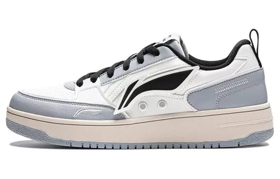 Кроссовки LINING Haichuan Skateboarding Shoes Men Low-top Cloud White/misty Gray, белый