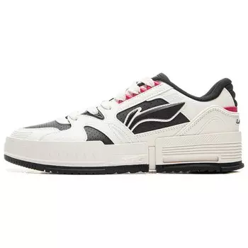 Кроссовки LINING Li Cheng Skateboarding Shoes Women's Low-top Cloud White/dark Night Black, черный