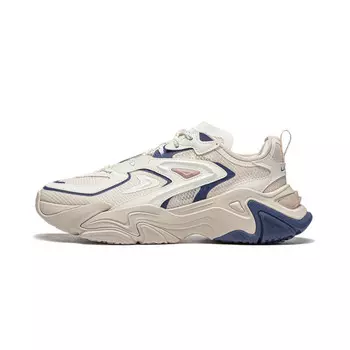 Кроссовки LINING Lifestyle Shoes Women's Low-top Custard Grey / Off-white / Navy Blue, темно-синий