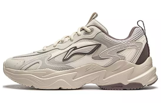 Кроссовки LINING Meteor Lifestyle Shoes Men Low-top Dawn Gray/Rock White Gray, белый