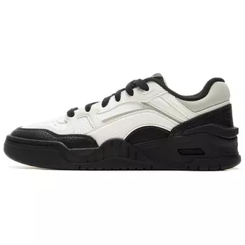 Кроссовки LINING Moon White 2.0 Skateboarding Shoes Women's Low-top Cloud Mist White/black/light Smoke Gray, черный