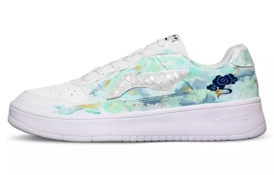 Кроссовки LINING Pontoon Boats Skateboarding Shoes Men Low-top White/Green/Blue, белый
