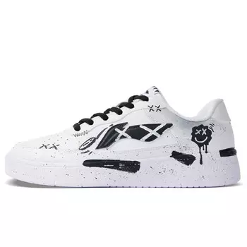 Кроссовки LINING Pontoon Boats Skateboarding Shoes Men Low-top Black/white, черный/белый