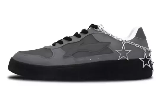Кроссовки LINING Pontoon Boats Skateboarding Shoes Men Low-top Silver, черный