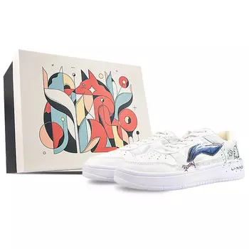 Кроссовки LINING Pontoon Boats Skateboarding Shoes Women's Low-top Blue, белый