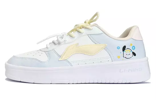 Кроссовки LINING Pontoon Boats Skateboarding Shoes Women's Low-top White/Royal Blue/Fern Green, голубой