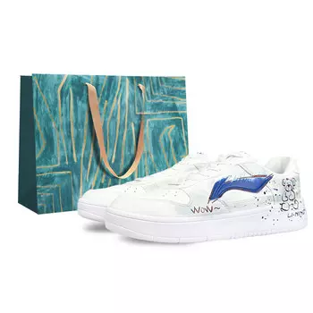 Кроссовки LINING Pontoon Boats Skateboarding Shoes Women's Low-top Blue, белый