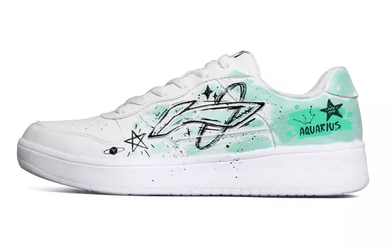 Кроссовки LINING Pontoon Boats Skateboarding Shoes Women's Low-top White/Green, белый
