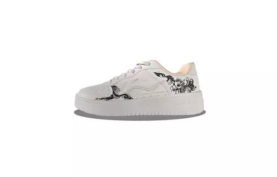 Кроссовки LINING Pontoon Boats Skateboarding Shoes Women's Low-top Black, белый