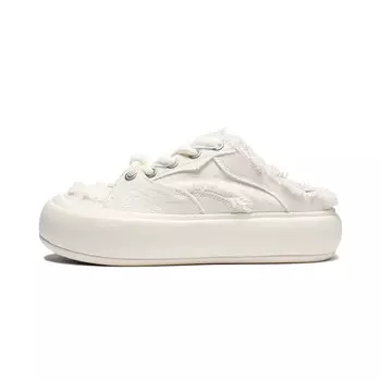 Кроссовки LiNing Puff Mule Skateboarding Shoes Women's Low-top Off White, цвет Off White