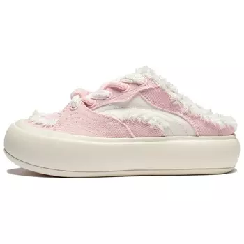 Кроссовки LiNing Puff Mule Skateboarding Shoes Women's Low-top Sweet Apricot Powder/cream White, белый