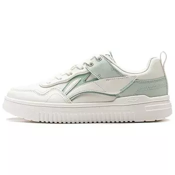 Кроссовки LINING Qingyun Lifestyle Shoes Women's Low-top Off-white/glacial Green, зеленый