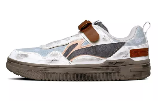 Кроссовки LINING Qingyun Skateboarding Shoes Men Low-top White/Gray, белый