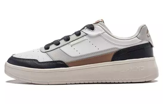 Кроссовки LINING Relaxing Skateboarding Shoes Men Low-top White/Black/Gray, белый/черный