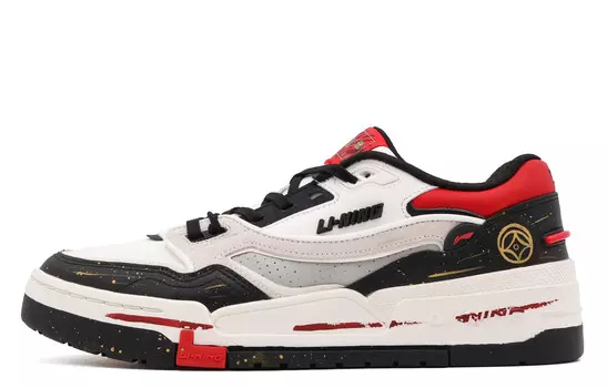 Кроссовки LINING Rijin Doujin Collection Skateboarding Shoes Men Low-top Dark Team Red/Summit White/Team White/Black, черный