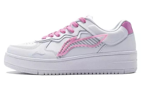 Кроссовки LINING Rise The Phoenix Skateboarding Shoes Women's Low-top White/Pink, розовый