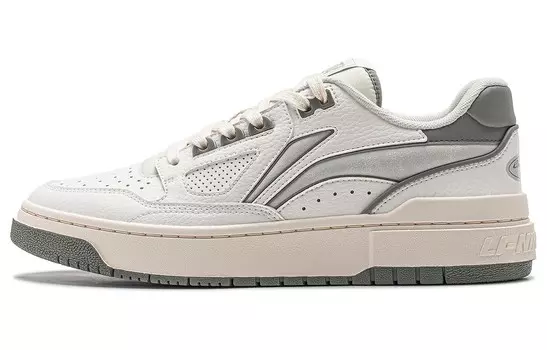 Кроссовки LINING Rookie Vintage Basketball Shoes Unisex Low-top Snow White/silver Birch Gray/withthered Grass Gray, серый