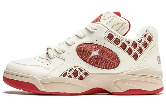 Кроссовки LiNing Shooting Star Lifestyle Shoes Unisex Low-top Beige/Red, бежевый/красный