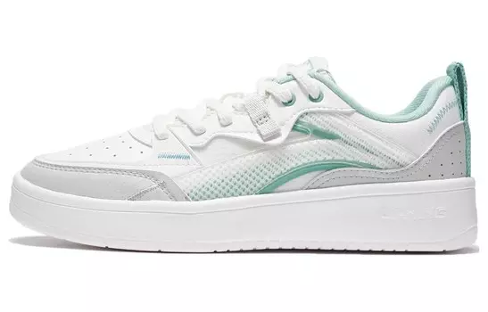 Кроссовки LINING Skateboard Shoes Women's Low-Top Mist White/Antarctic Gray