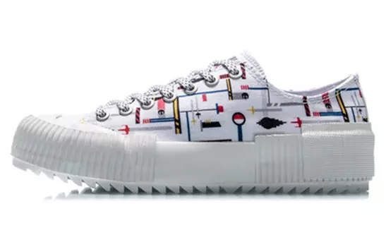 Кроссовки LINING Skateboard Shoes Women's Low-Top White