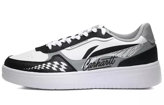 Кроссовки LINING Skateboarding Shoes Men Low-top Black/white, черный