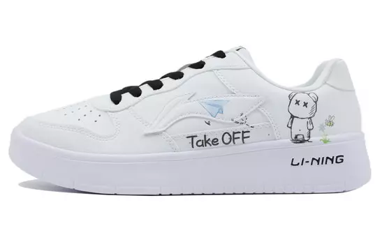 Кроссовки LINING Skateboarding Shoes Men Low-top White, цвет The wind is blowing