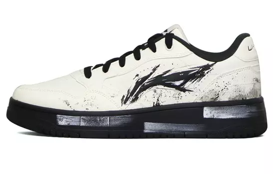Кроссовки LINING Skateboarding Shoes Men Low-top Beige/Black, цвет Off White