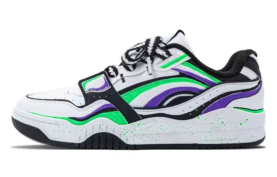 Кроссовки LINING Skateboarding Shoes Men Low-top Green/purple, зеленый