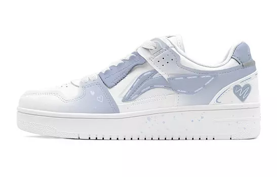 Кроссовки LINING Skateboarding Shoes Men Low-top White, белый/синий