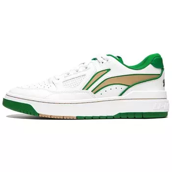 Кроссовки LINING Skateboarding Shoes Unisex Low-top Standard White / Field Green, зеленый