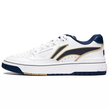 Кроссовки LINING Skateboarding Shoes Unisex Low-top Standard White/navy Blue, синий