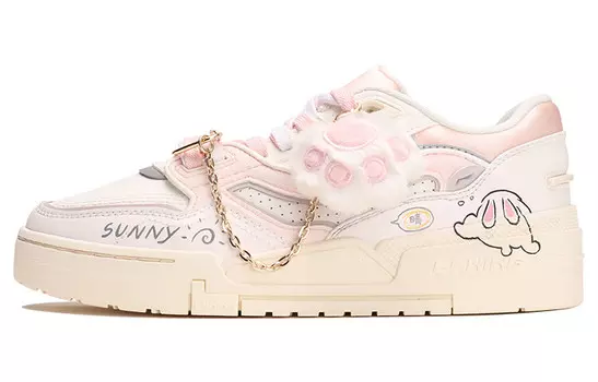 Кроссовки LINING Skateboarding Shoes Women's Low-top Pink/white, розовый