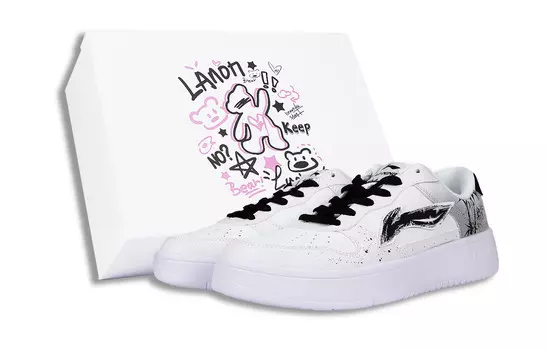 Кроссовки LiNing Skateboarding Shoes Women's Low-top Black, белый