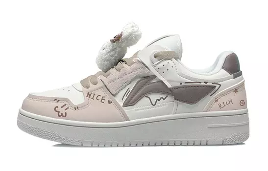 Кроссовки LINING Skateboarding Shoes Women's Low-top White, белый