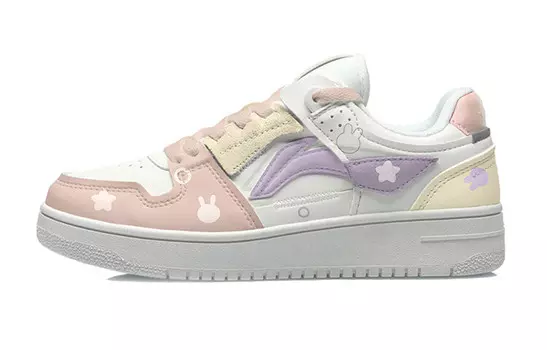 Кроссовки LINING Skateboarding Shoes Women's Low-top White Purple Powder, белый