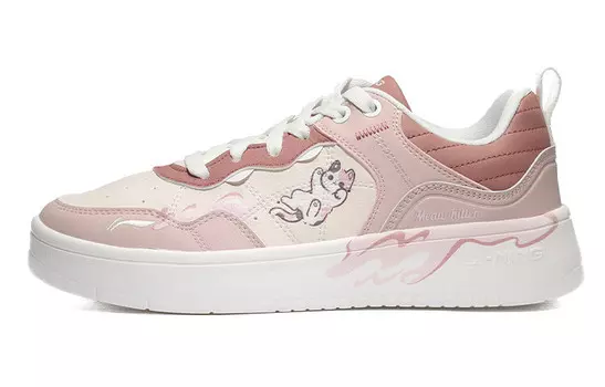 Кроссовки LINING Skateboarding Shoes Women's Low-top Pink, белый