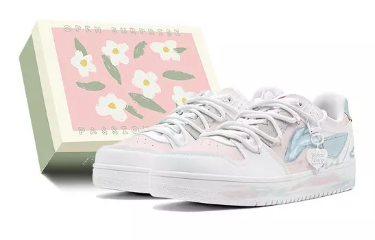 Кроссовки LINING Skateboarding Shoes Women's Low-top Blue, розовый