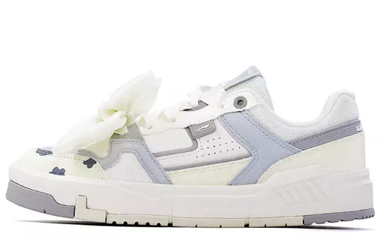 Кроссовки LINING Skateboarding Shoes Women's Low-top White/blue, голубой