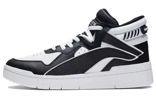 Кроссовки LINING Skateboarding Shoes Women's Mid-top Black/White, черный/белый