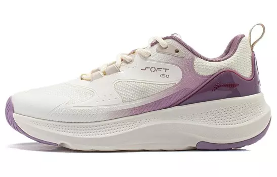 Кроссовки LINING Soft Lifestyle Shoes Women's Low-top Off-white/pale Purple, белый/фиолетовый
