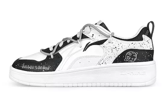 Кроссовки LINING Spike Years Skateboard Shoes Men Low-Top White Black, белые/черные
